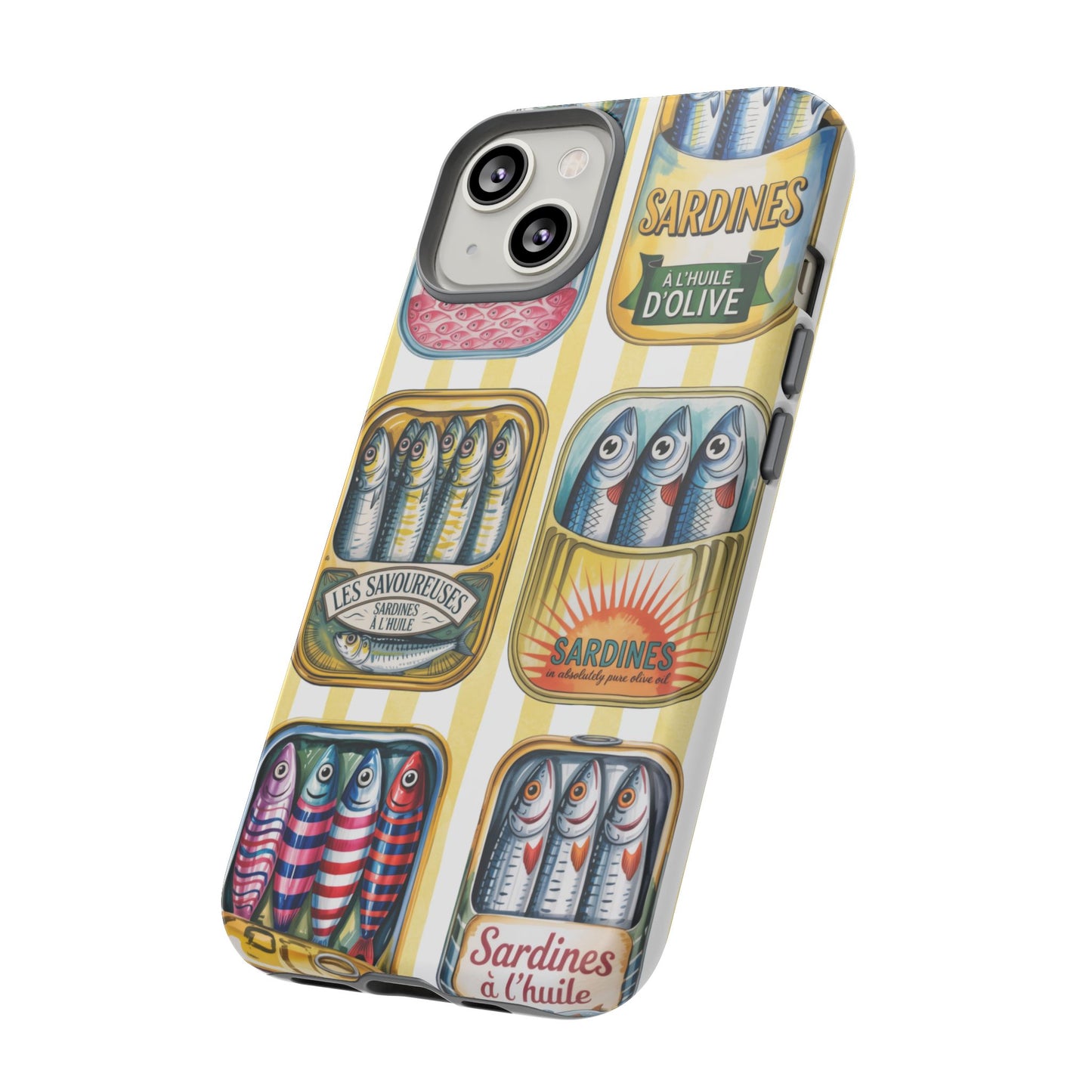 Retro Sardines Phone Case, Tinned Fish Design, Vintage Aesthetic iPhone Samsung Case, Funky Y2K Nautical Accessory, Cute Boho Sea Vibes
