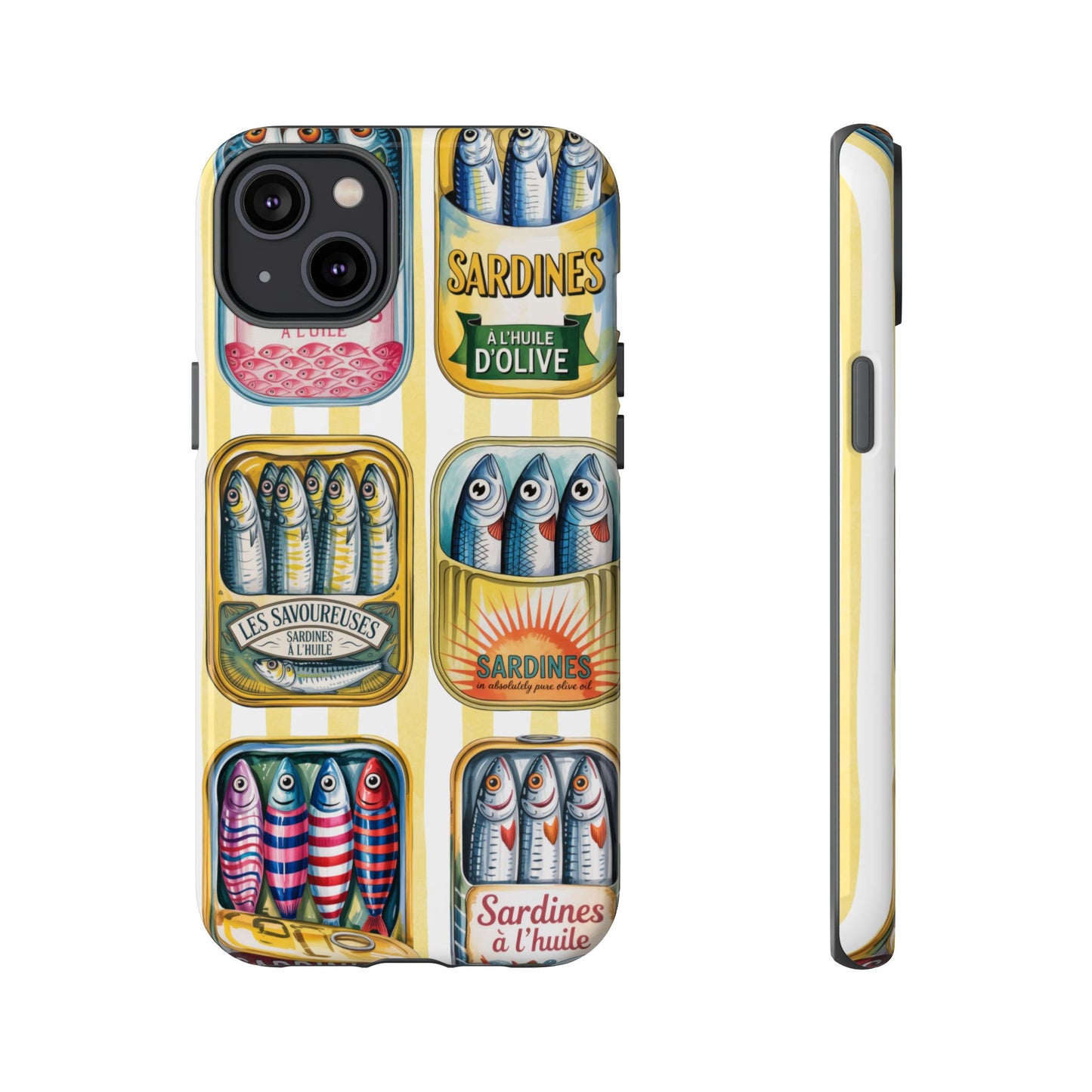 Retro Sardines Phone Case, Tinned Fish Design, Vintage Aesthetic iPhone Samsung Case, Funky Y2K Nautical Accessory, Cute Boho Sea Vibes