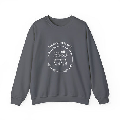 Blessed Mama All Day Every Day Sweatshirt Cozy, Stylish Perfect for Moms and Grandmas