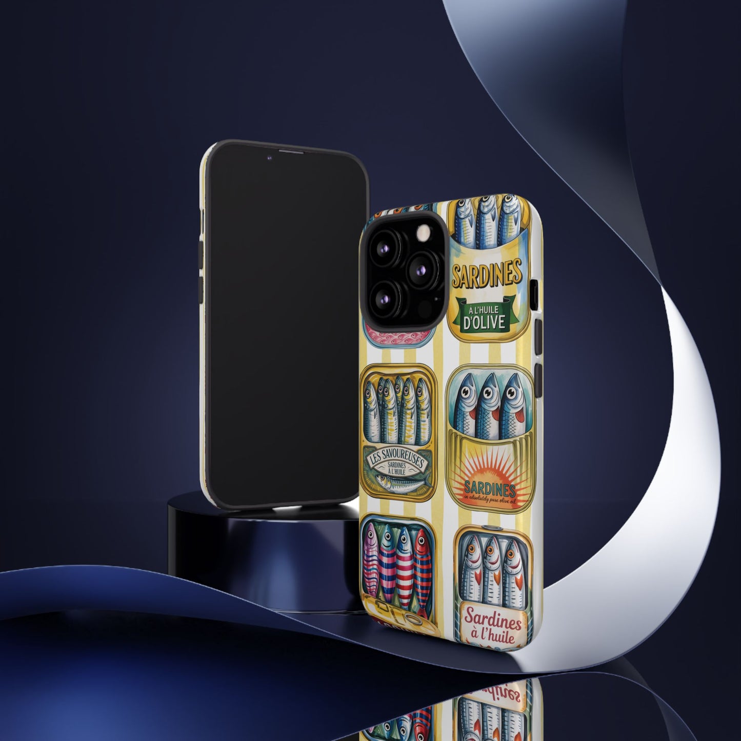 Retro Sardines Phone Case, Tinned Fish Design, Vintage Aesthetic iPhone Samsung Case, Funky Y2K Nautical Accessory, Cute Boho Sea Vibes