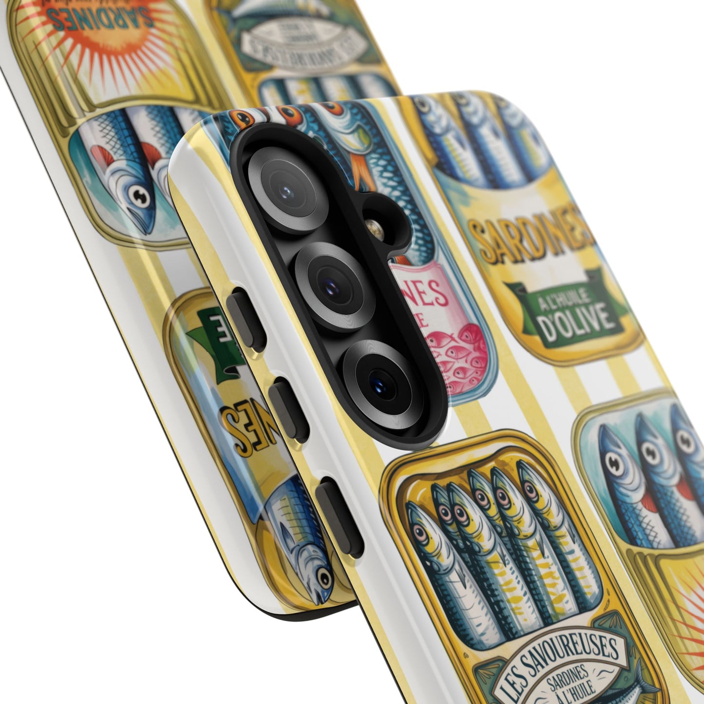 Retro Sardines Phone Case, Tinned Fish Design, Vintage Aesthetic iPhone Samsung Case, Funky Y2K Nautical Accessory, Cute Boho Sea Vibes