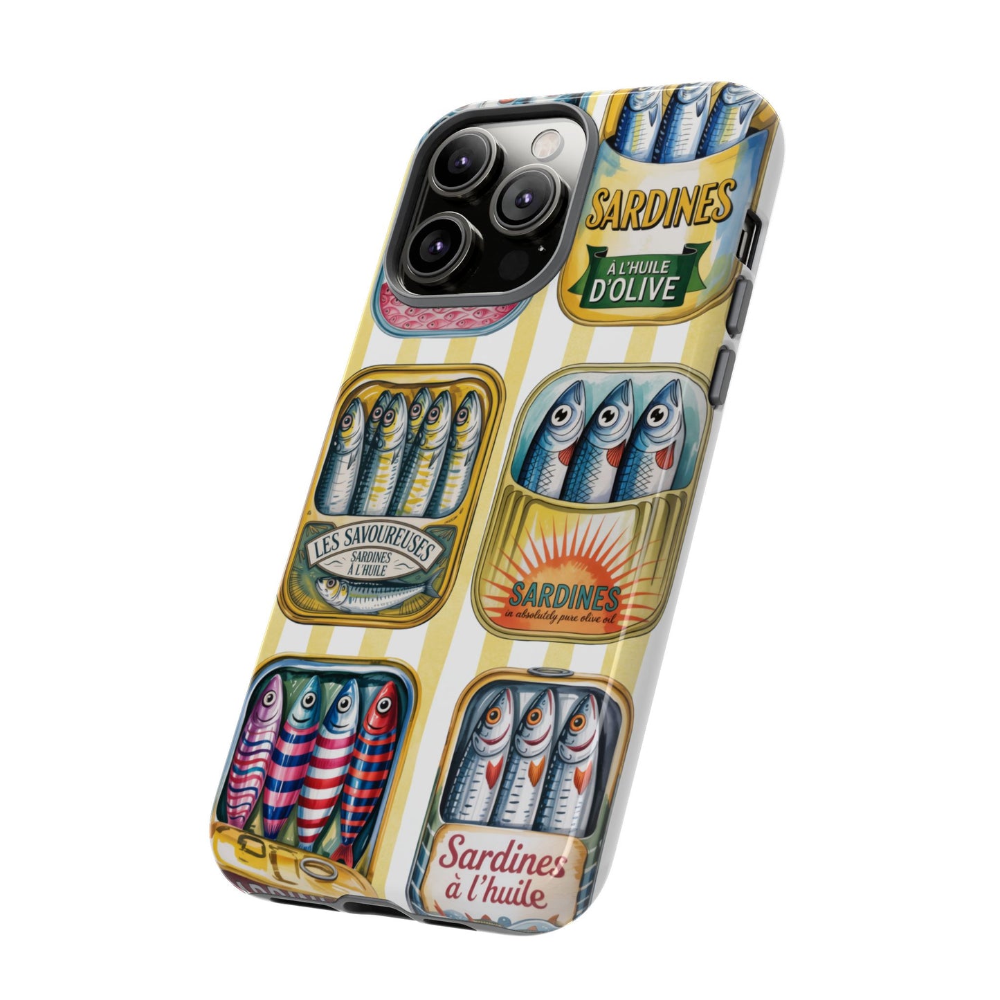 Retro Sardines Phone Case, Tinned Fish Design, Vintage Aesthetic iPhone Samsung Case, Funky Y2K Nautical Accessory, Cute Boho Sea Vibes