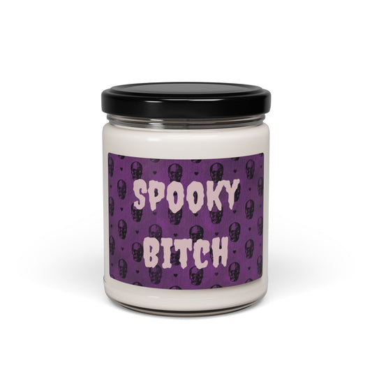 Spooky Bitch Halloween Candle Funny 9oz Soy Skull Candle Sarcastic Goth Decor Creepy Cute Fall Gift