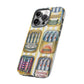 Retro Sardines Phone Case, Tinned Fish Design, Vintage Aesthetic iPhone Samsung Case, Funky Y2K Nautical Accessory, Cute Boho Sea Vibes