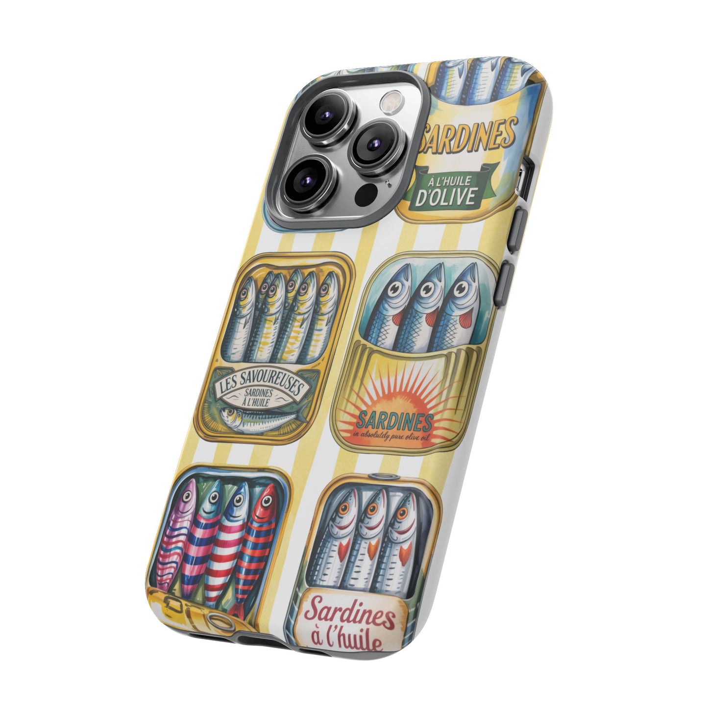 Retro Sardines Phone Case, Tinned Fish Design, Vintage Aesthetic iPhone Samsung Case, Funky Y2K Nautical Accessory, Cute Boho Sea Vibes