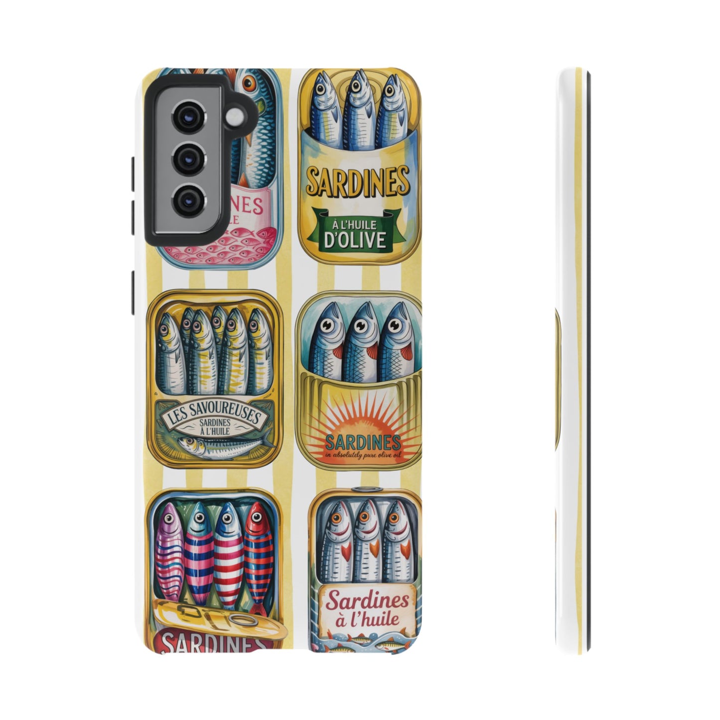 Retro Sardines Phone Case, Tinned Fish Design, Vintage Aesthetic iPhone Samsung Case, Funky Y2K Nautical Accessory, Cute Boho Sea Vibes