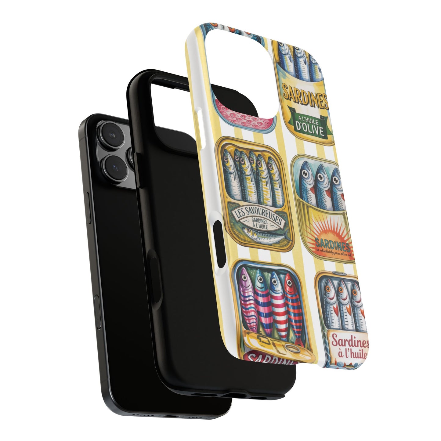 Retro Sardines Phone Case, Tinned Fish Design, Vintage Aesthetic iPhone Samsung Case, Funky Y2K Nautical Accessory, Cute Boho Sea Vibes