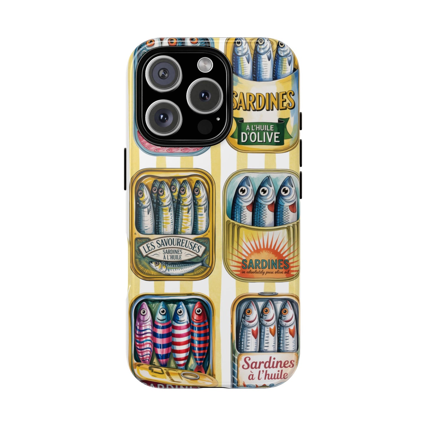 Retro Sardines Phone Case, Tinned Fish Design, Vintage Aesthetic iPhone Samsung Case, Funky Y2K Nautical Accessory, Cute Boho Sea Vibes