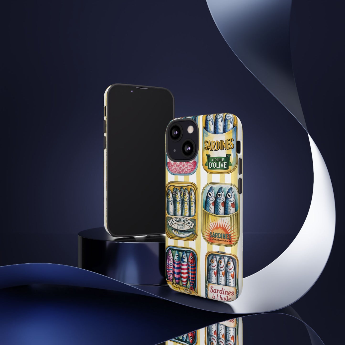 Retro Sardines Phone Case, Tinned Fish Design, Vintage Aesthetic iPhone Samsung Case, Funky Y2K Nautical Accessory, Cute Boho Sea Vibes