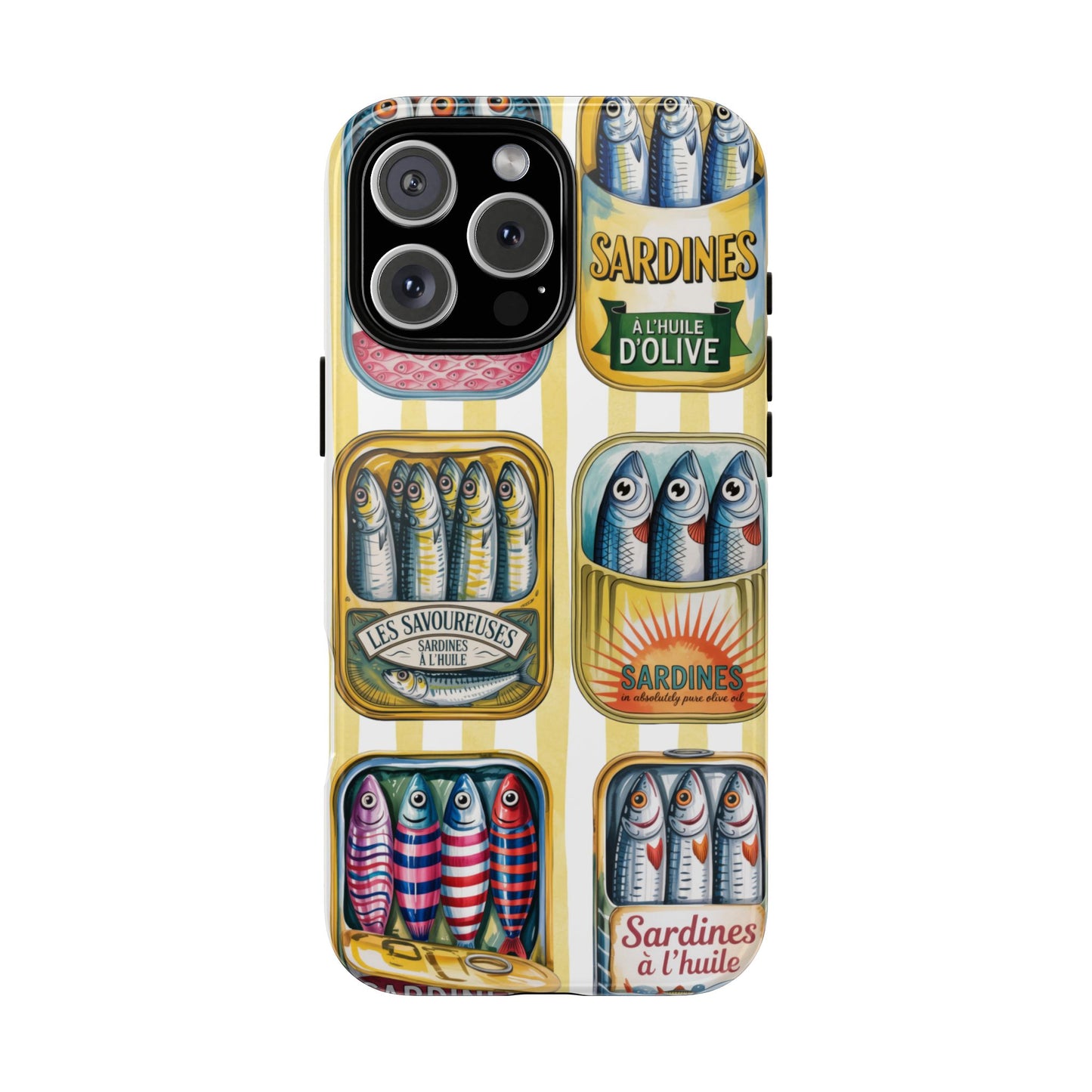 Retro Sardines Phone Case, Tinned Fish Design, Vintage Aesthetic iPhone Samsung Case, Funky Y2K Nautical Accessory, Cute Boho Sea Vibes