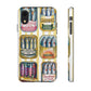 Retro Sardines Phone Case, Tinned Fish Design, Vintage Aesthetic iPhone Samsung Case, Funky Y2K Nautical Accessory, Cute Boho Sea Vibes