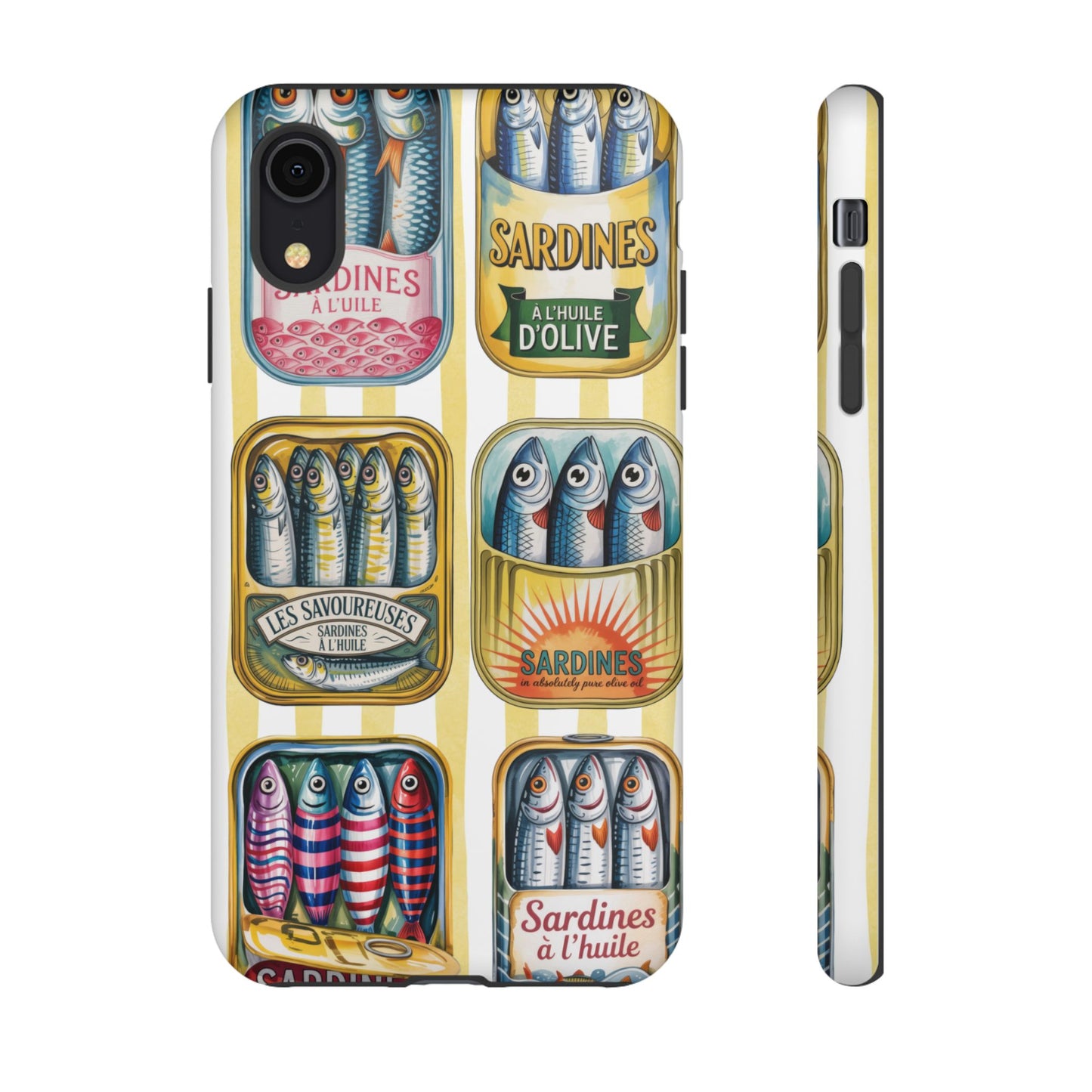 Retro Sardines Phone Case, Tinned Fish Design, Vintage Aesthetic iPhone Samsung Case, Funky Y2K Nautical Accessory, Cute Boho Sea Vibes