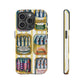 Retro Sardines Phone Case, Tinned Fish Design, Vintage Aesthetic iPhone Samsung Case, Funky Y2K Nautical Accessory, Cute Boho Sea Vibes