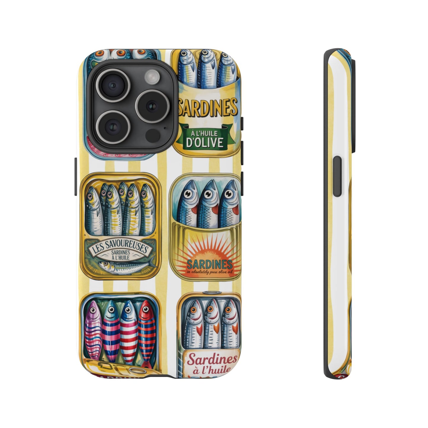 Retro Sardines Phone Case, Tinned Fish Design, Vintage Aesthetic iPhone Samsung Case, Funky Y2K Nautical Accessory, Cute Boho Sea Vibes