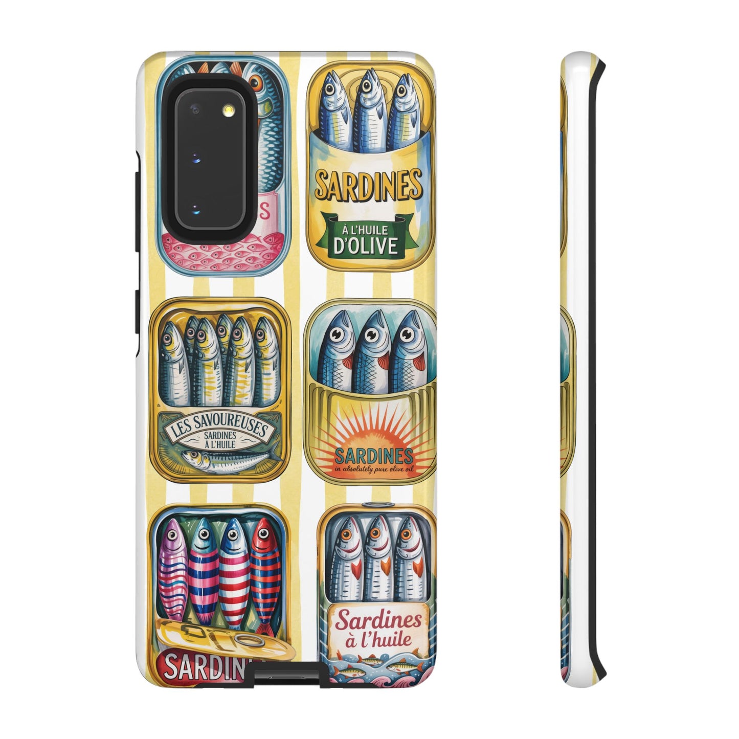 Retro Sardines Phone Case, Tinned Fish Design, Vintage Aesthetic iPhone Samsung Case, Funky Y2K Nautical Accessory, Cute Boho Sea Vibes