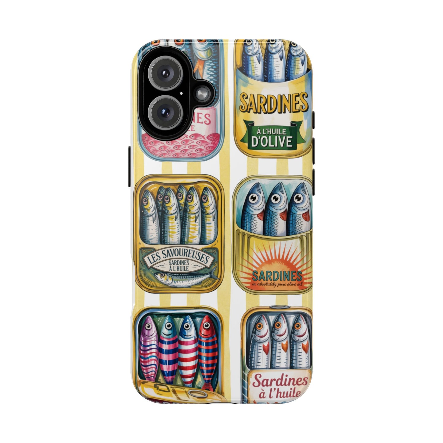 Retro Sardines Phone Case, Tinned Fish Design, Vintage Aesthetic iPhone Samsung Case, Funky Y2K Nautical Accessory, Cute Boho Sea Vibes