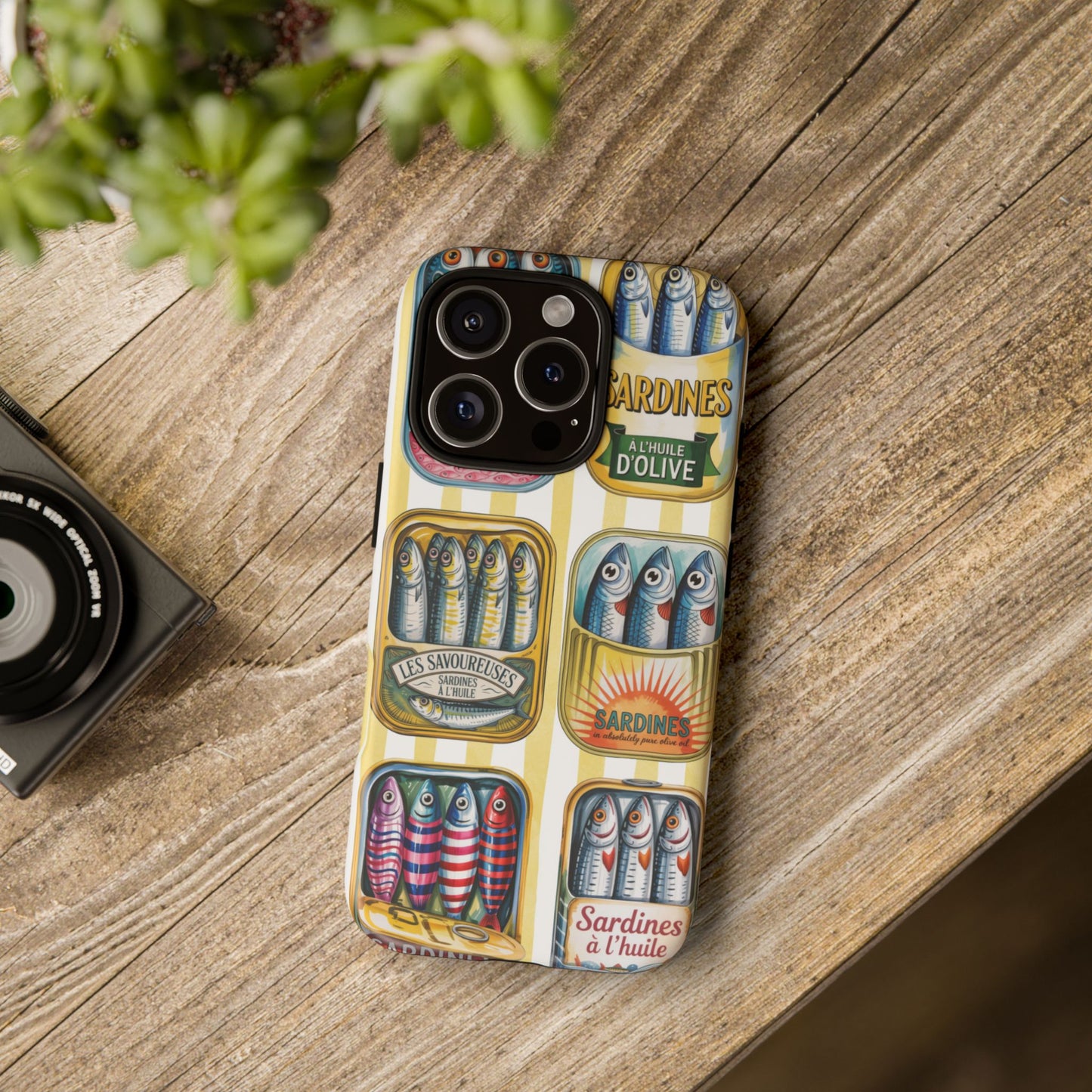 Retro Sardines Phone Case, Tinned Fish Design, Vintage Aesthetic iPhone Samsung Case, Funky Y2K Nautical Accessory, Cute Boho Sea Vibes