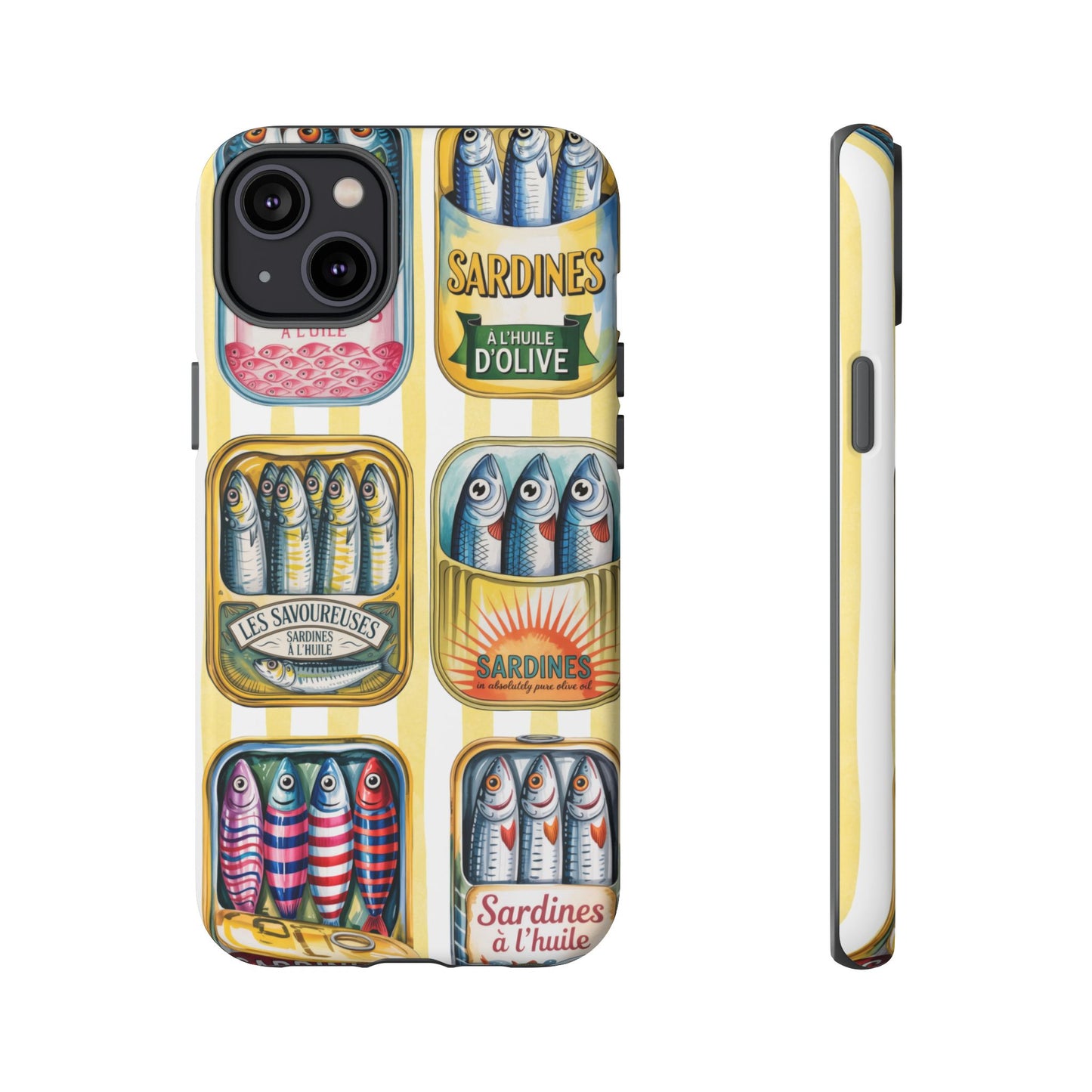 Retro Sardines Phone Case, Tinned Fish Design, Vintage Aesthetic iPhone Samsung Case, Funky Y2K Nautical Accessory, Cute Boho Sea Vibes