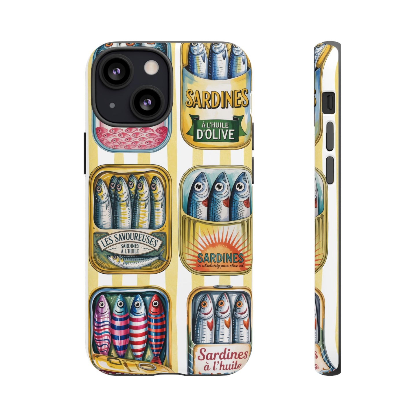 Retro Sardines Phone Case, Tinned Fish Design, Vintage Aesthetic iPhone Samsung Case, Funky Y2K Nautical Accessory, Cute Boho Sea Vibes