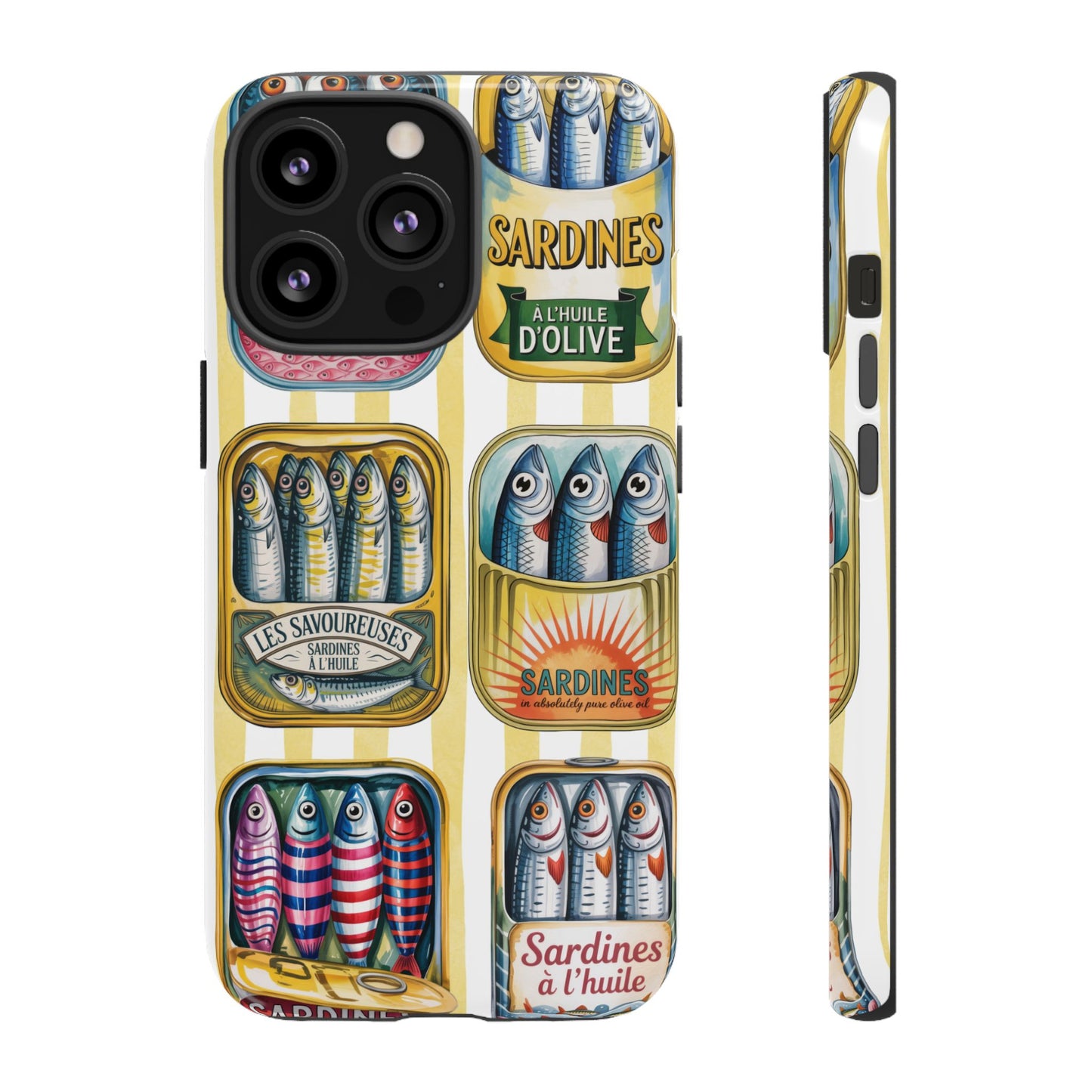 Retro Sardines Phone Case, Tinned Fish Design, Vintage Aesthetic iPhone Samsung Case, Funky Y2K Nautical Accessory, Cute Boho Sea Vibes