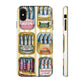 Retro Sardines Phone Case, Tinned Fish Design, Vintage Aesthetic iPhone Samsung Case, Funky Y2K Nautical Accessory, Cute Boho Sea Vibes