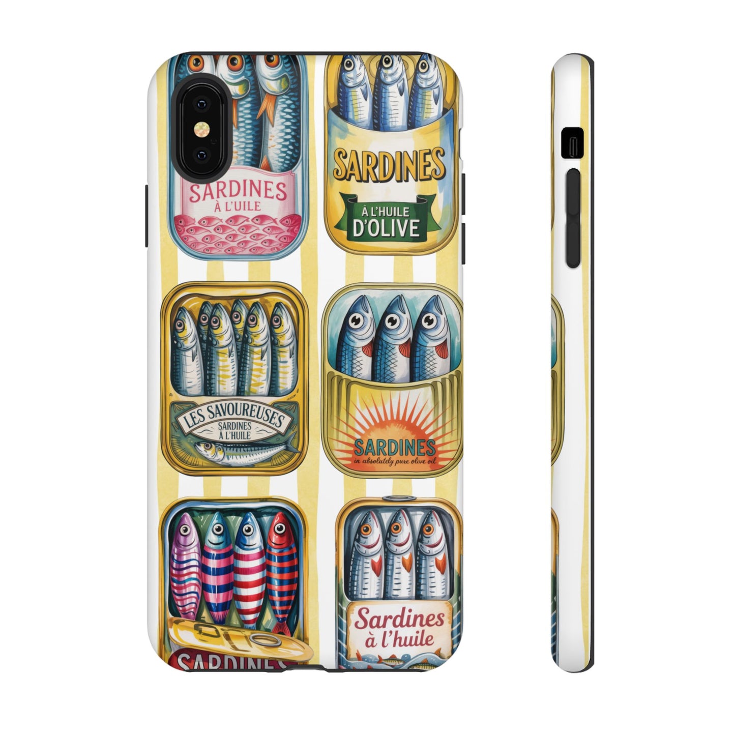 Retro Sardines Phone Case, Tinned Fish Design, Vintage Aesthetic iPhone Samsung Case, Funky Y2K Nautical Accessory, Cute Boho Sea Vibes
