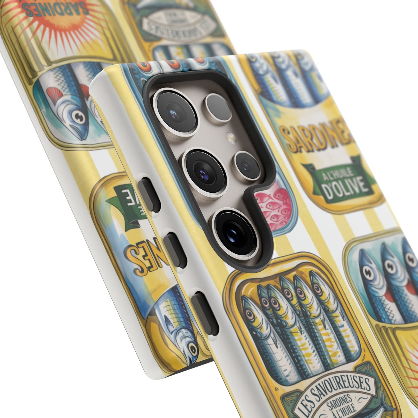 Retro Sardines Phone Case, Tinned Fish Design, Vintage Aesthetic iPhone Samsung Case, Funky Y2K Nautical Accessory, Cute Boho Sea Vibes