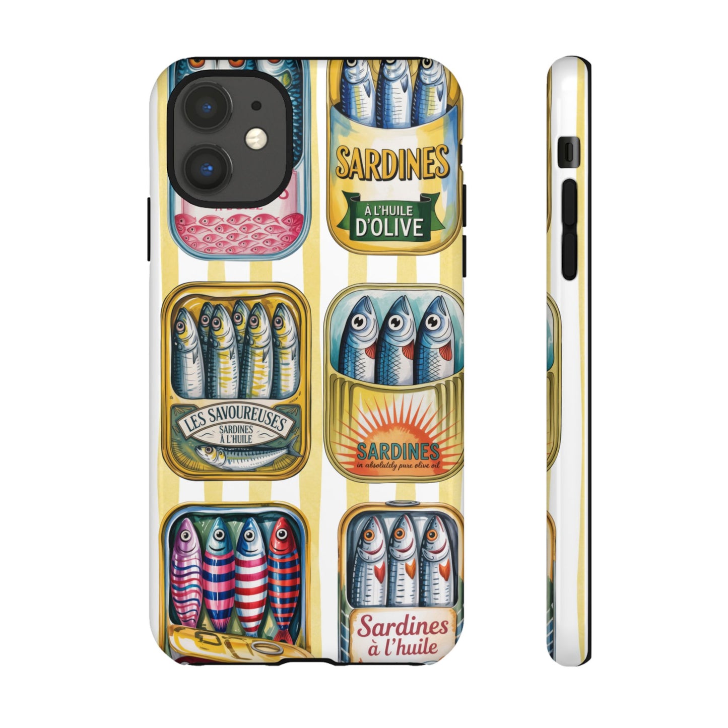 Retro Sardines Phone Case, Tinned Fish Design, Vintage Aesthetic iPhone Samsung Case, Funky Y2K Nautical Accessory, Cute Boho Sea Vibes