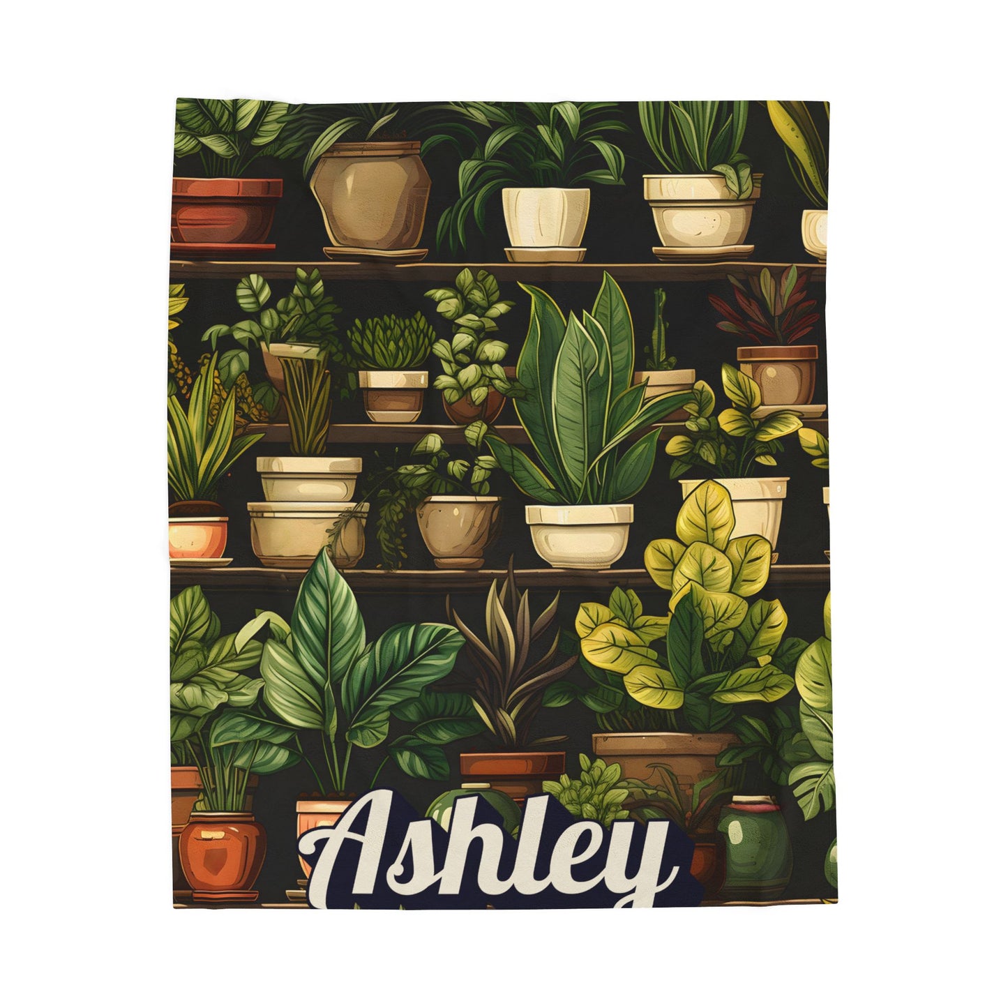 Personalized Plant Lover Blanket Custom Name Fleece Throw Botanical Cozy Gift Velveteen Plush Blanket