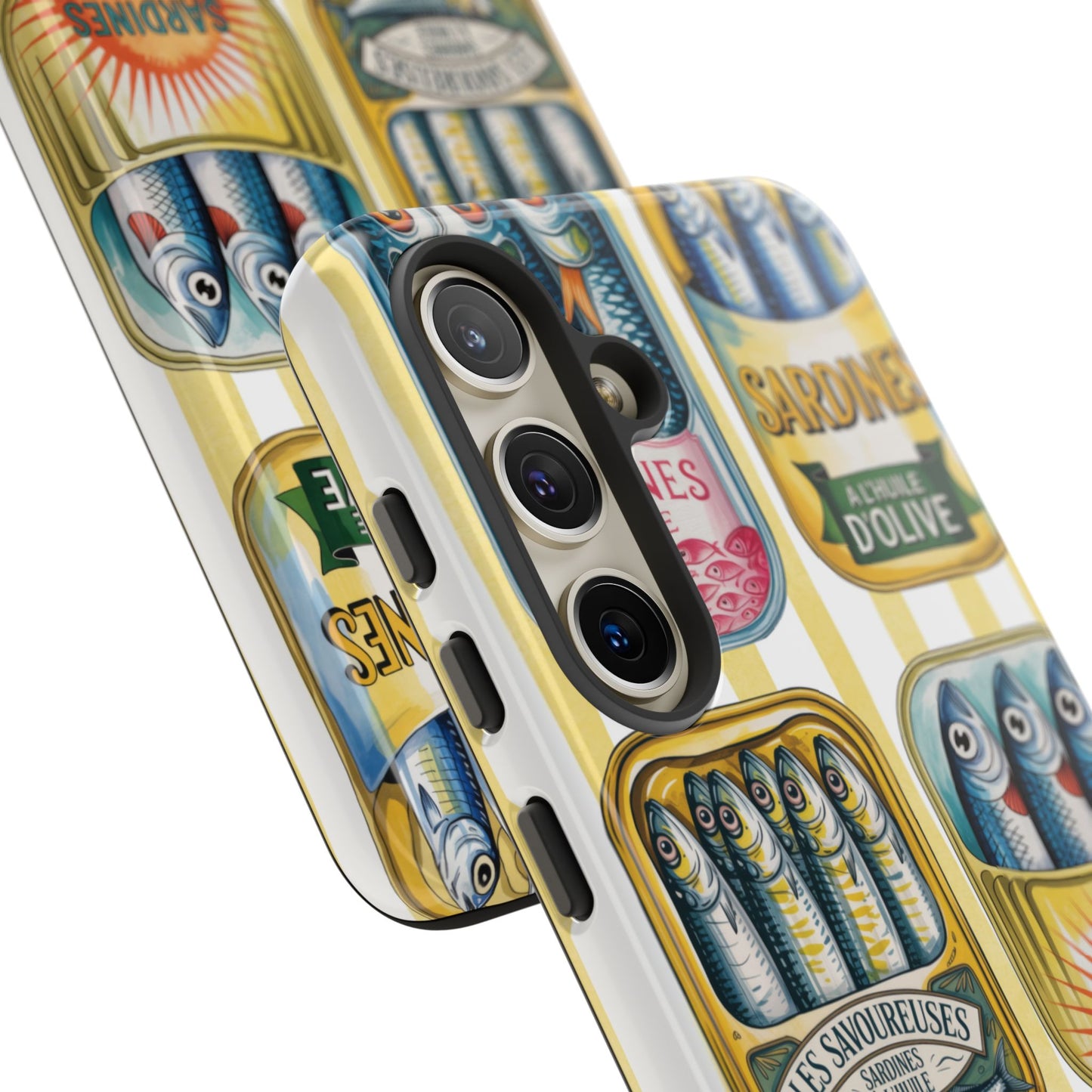 Retro Sardines Phone Case, Tinned Fish Design, Vintage Aesthetic iPhone Samsung Case, Funky Y2K Nautical Accessory, Cute Boho Sea Vibes