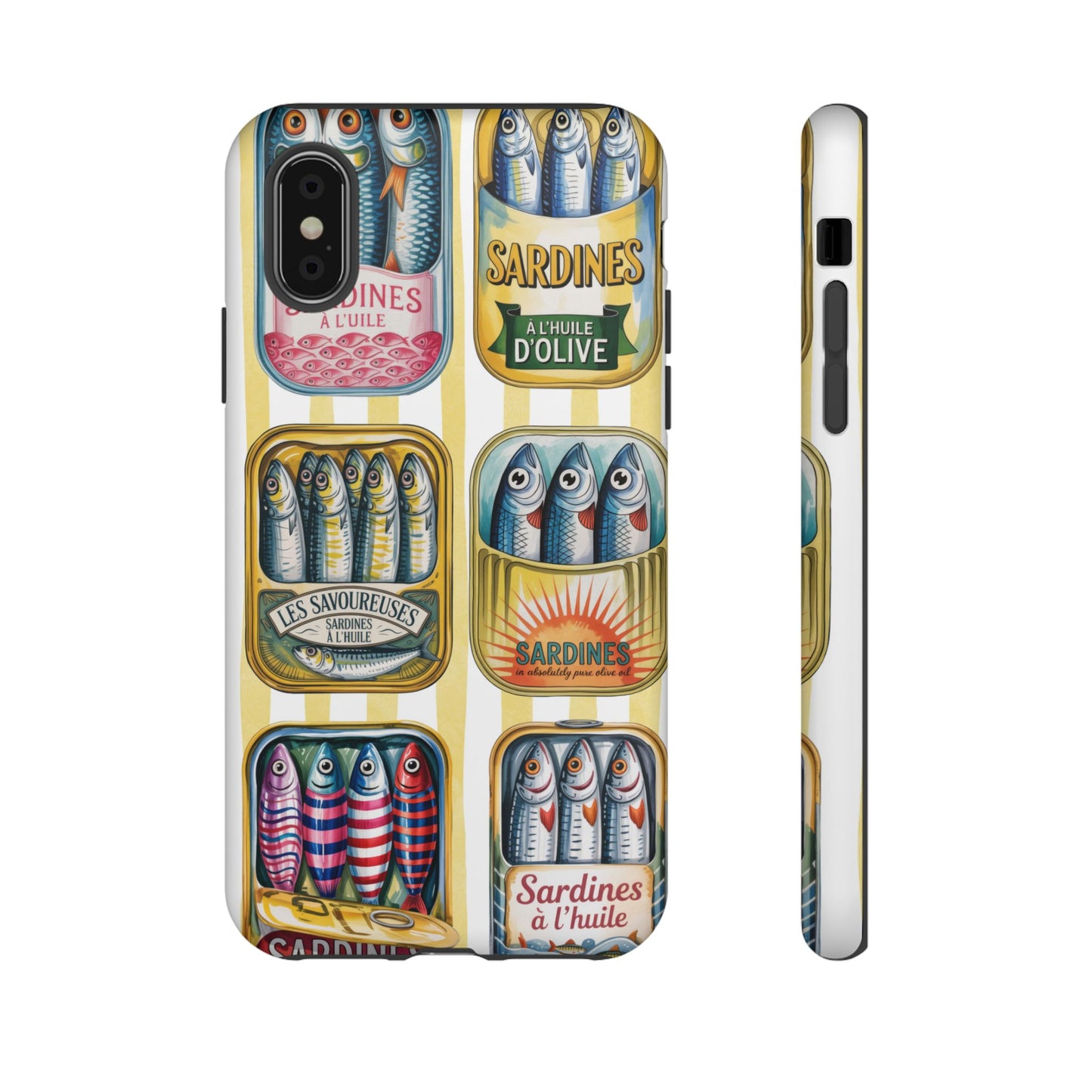 Retro Sardines Phone Case, Tinned Fish Design, Vintage Aesthetic iPhone Samsung Case, Funky Y2K Nautical Accessory, Cute Boho Sea Vibes