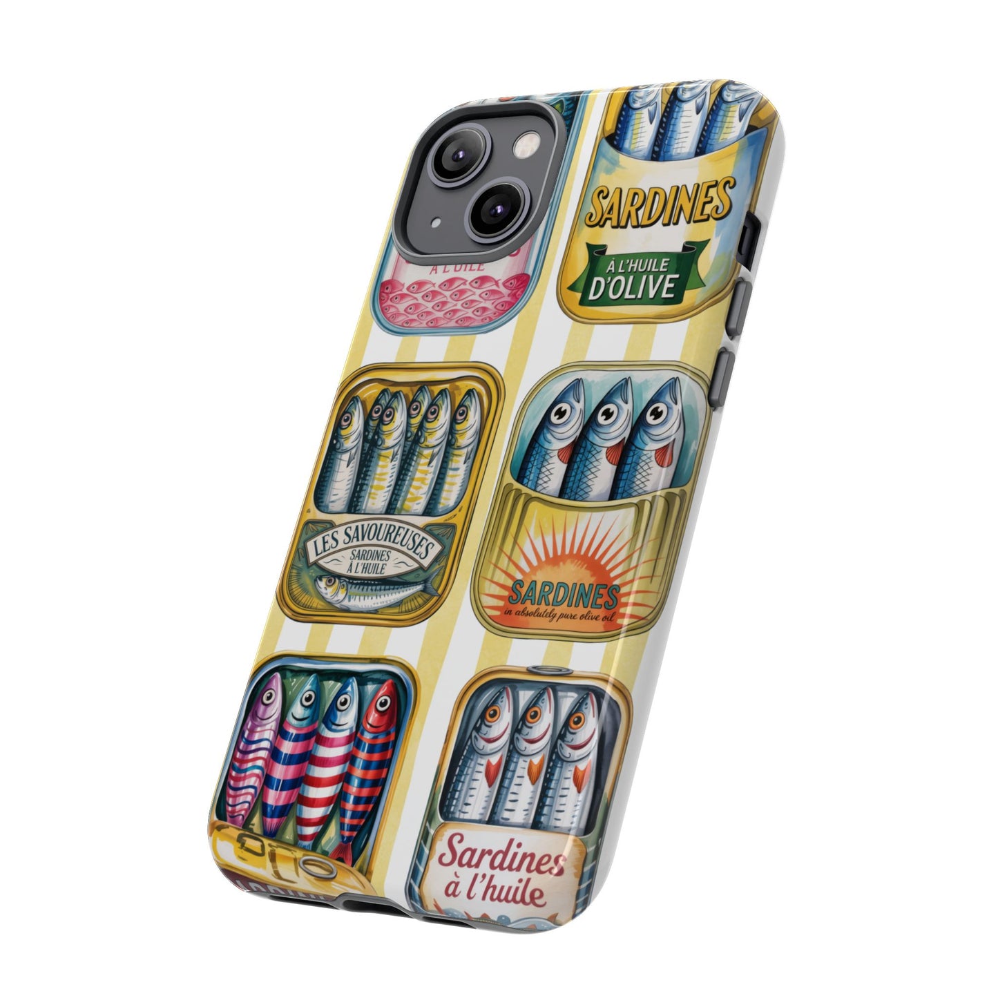 Retro Sardines Phone Case, Tinned Fish Design, Vintage Aesthetic iPhone Samsung Case, Funky Y2K Nautical Accessory, Cute Boho Sea Vibes