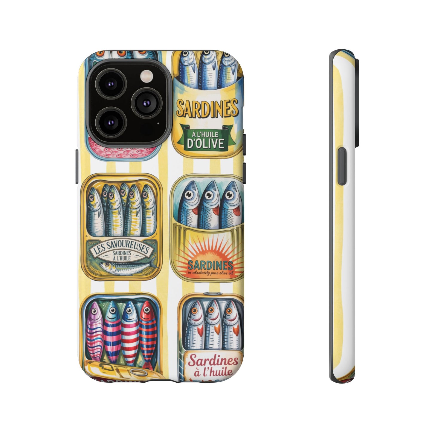 Retro Sardines Phone Case, Tinned Fish Design, Vintage Aesthetic iPhone Samsung Case, Funky Y2K Nautical Accessory, Cute Boho Sea Vibes
