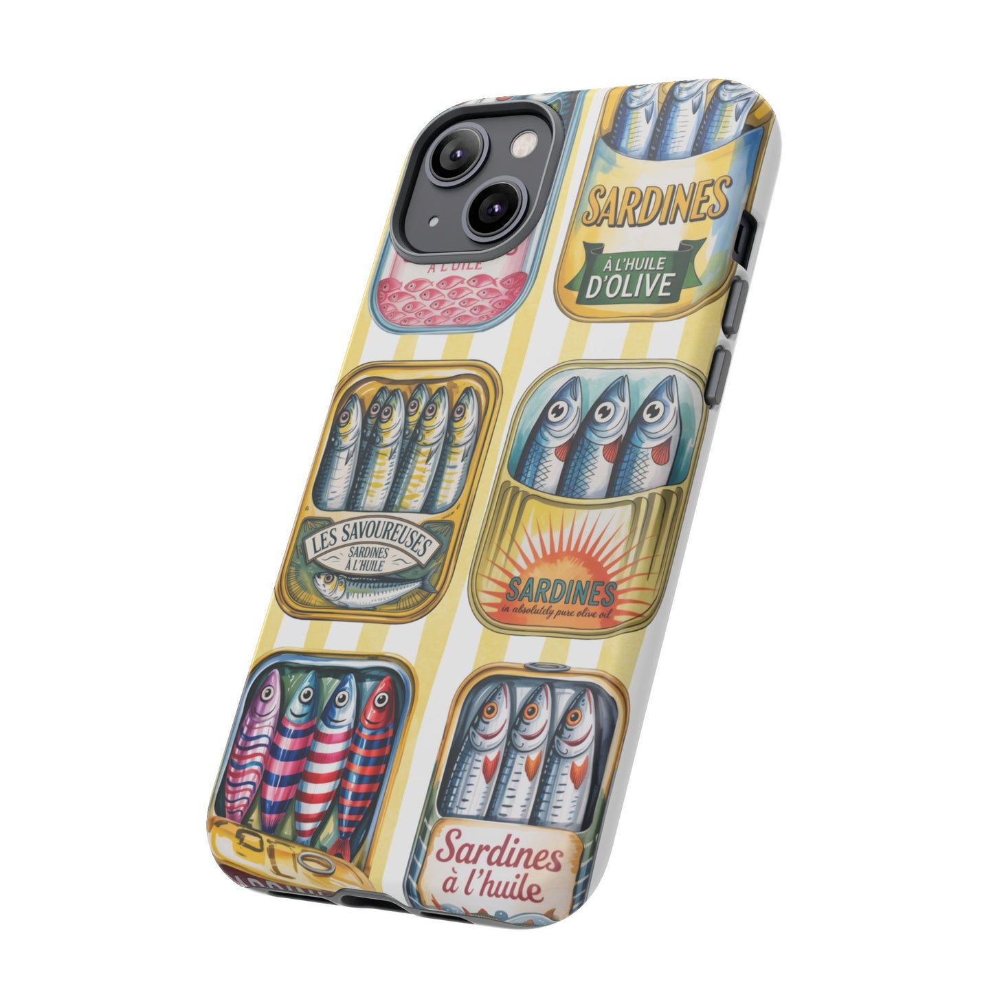 Retro Sardines Phone Case, Tinned Fish Design, Vintage Aesthetic iPhone Samsung Case, Funky Y2K Nautical Accessory, Cute Boho Sea Vibes