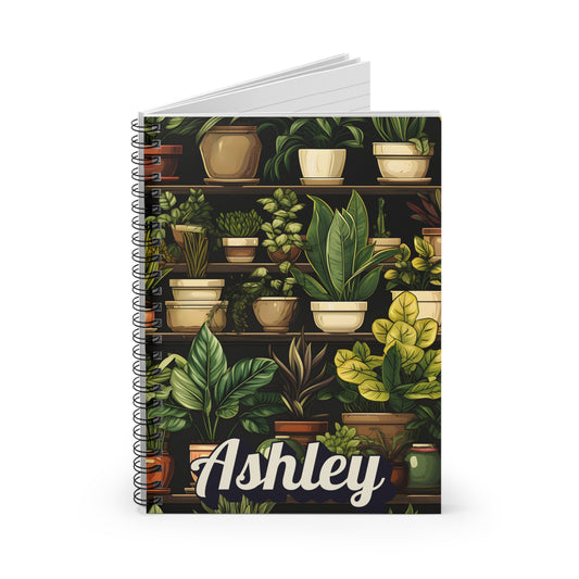 Personalized Plant Lover's Spiral Notebook - Ruled Line with Custom Name