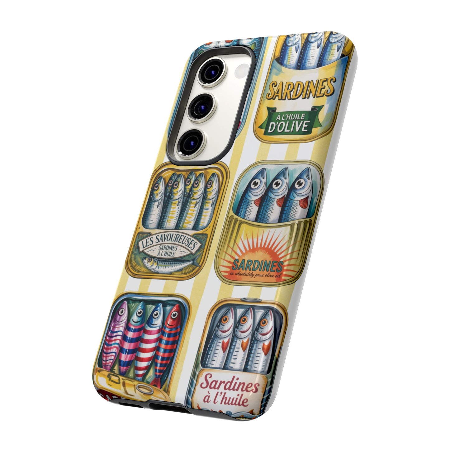 Retro Sardines Phone Case, Tinned Fish Design, Vintage Aesthetic iPhone Samsung Case, Funky Y2K Nautical Accessory, Cute Boho Sea Vibes