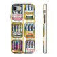 Retro Sardines Phone Case, Tinned Fish Design, Vintage Aesthetic iPhone Samsung Case, Funky Y2K Nautical Accessory, Cute Boho Sea Vibes