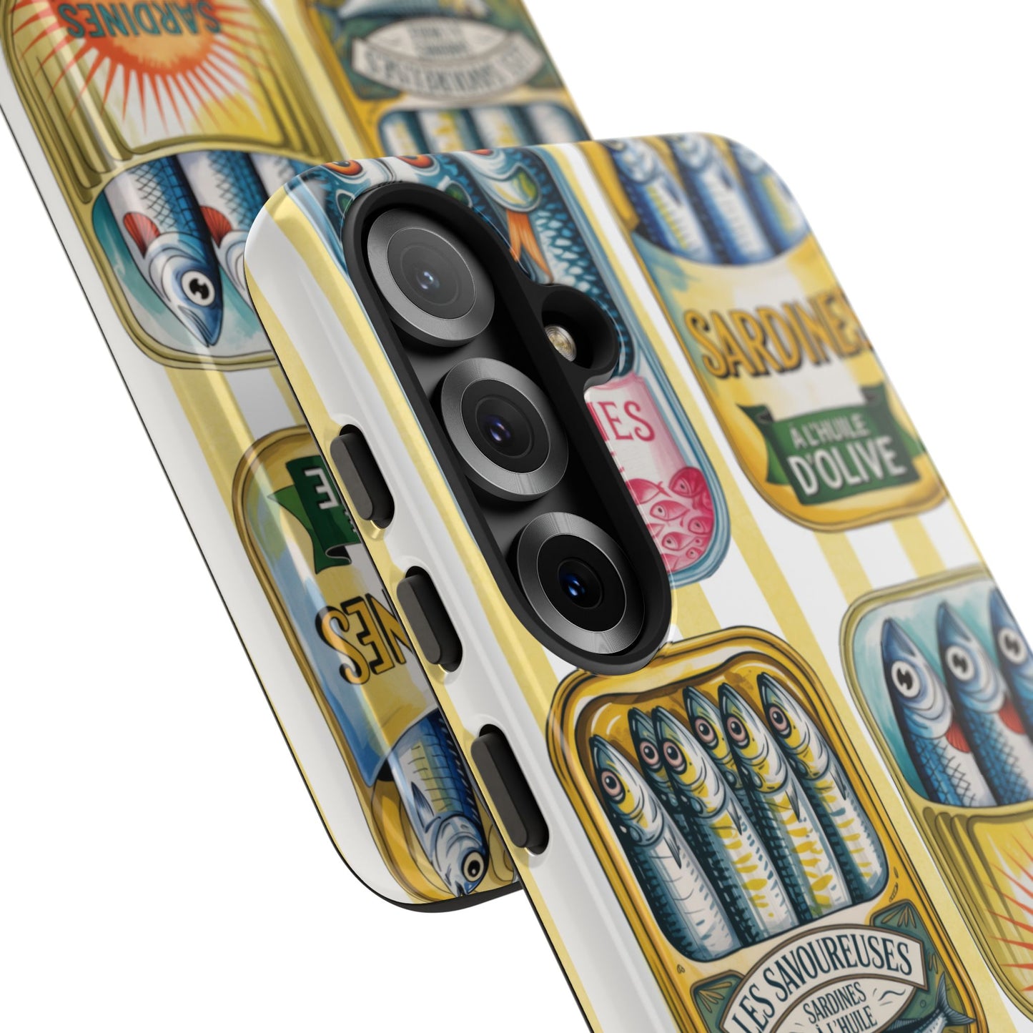 Retro Sardines Phone Case, Tinned Fish Design, Vintage Aesthetic iPhone Samsung Case, Funky Y2K Nautical Accessory, Cute Boho Sea Vibes