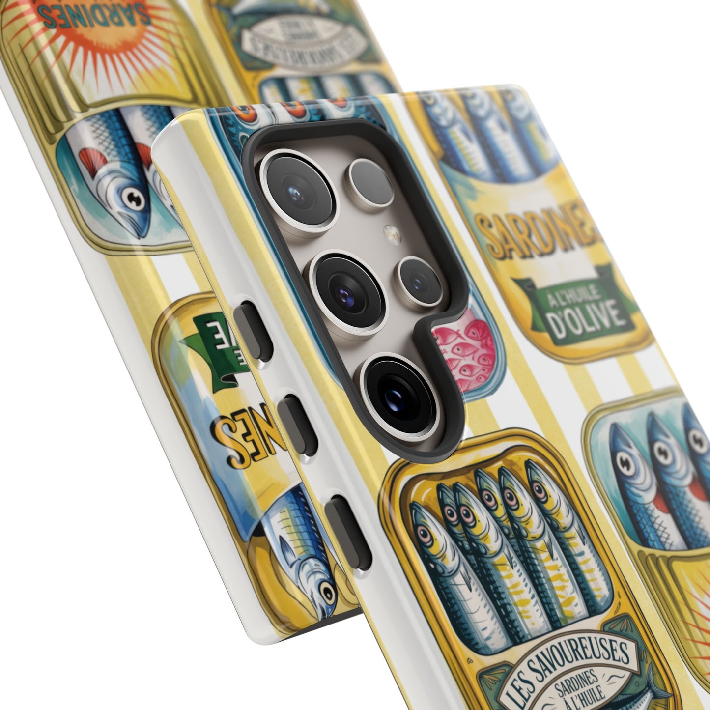 Retro Sardines Phone Case, Tinned Fish Design, Vintage Aesthetic iPhone Samsung Case, Funky Y2K Nautical Accessory, Cute Boho Sea Vibes