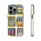 Retro Sardines Phone Case, Tinned Fish Design, Vintage Aesthetic iPhone Samsung Case, Funky Y2K Nautical Accessory, Cute Boho Sea Vibes