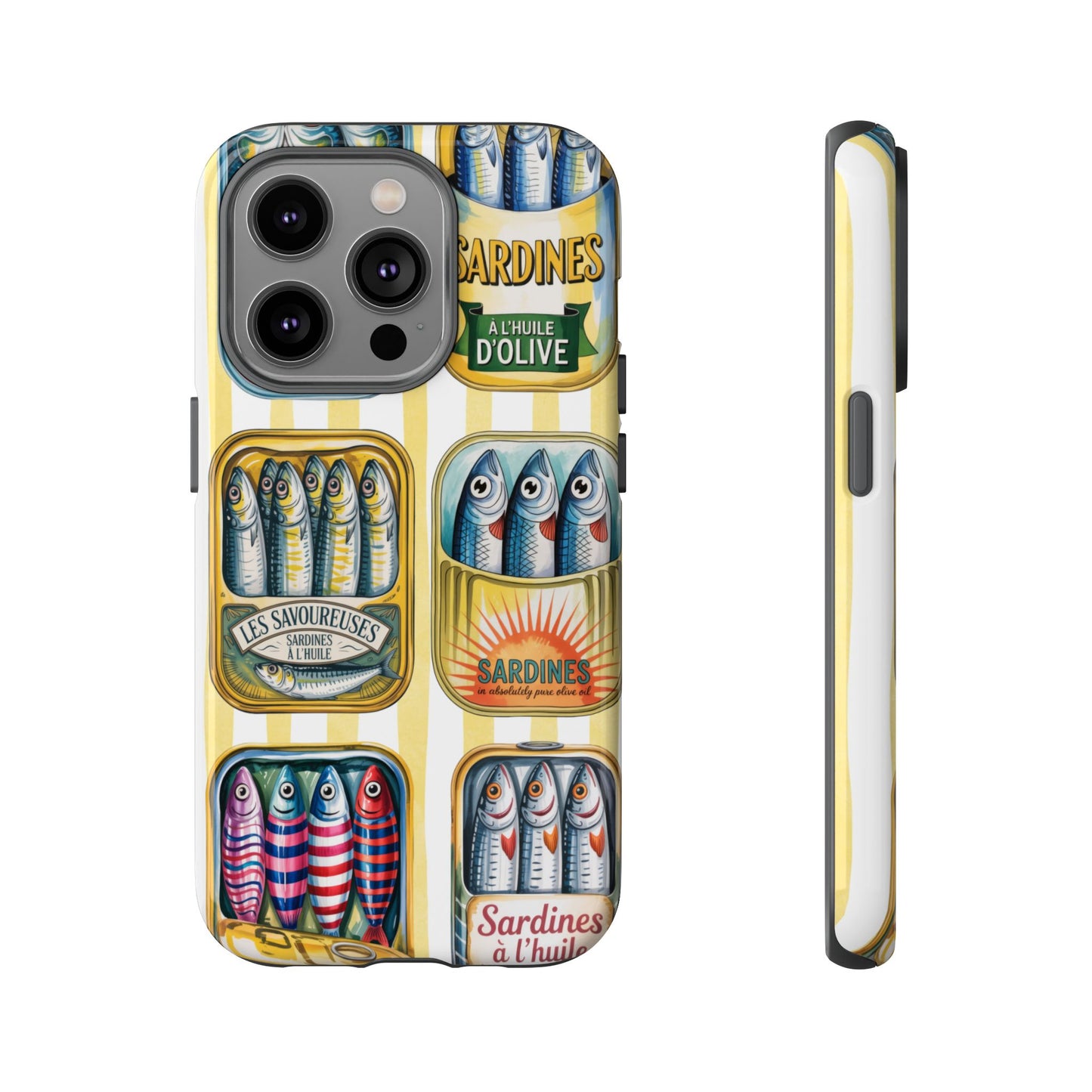 Retro Sardines Phone Case, Tinned Fish Design, Vintage Aesthetic iPhone Samsung Case, Funky Y2K Nautical Accessory, Cute Boho Sea Vibes