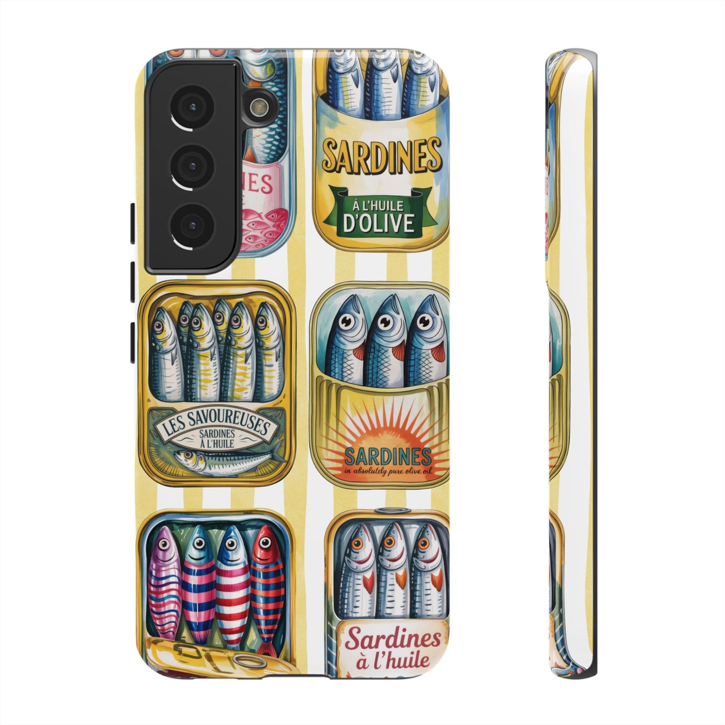 Retro Sardines Phone Case, Tinned Fish Design, Vintage Aesthetic iPhone Samsung Case, Funky Y2K Nautical Accessory, Cute Boho Sea Vibes