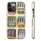 Retro Sardines Phone Case, Tinned Fish Design, Vintage Aesthetic iPhone Samsung Case, Funky Y2K Nautical Accessory, Cute Boho Sea Vibes