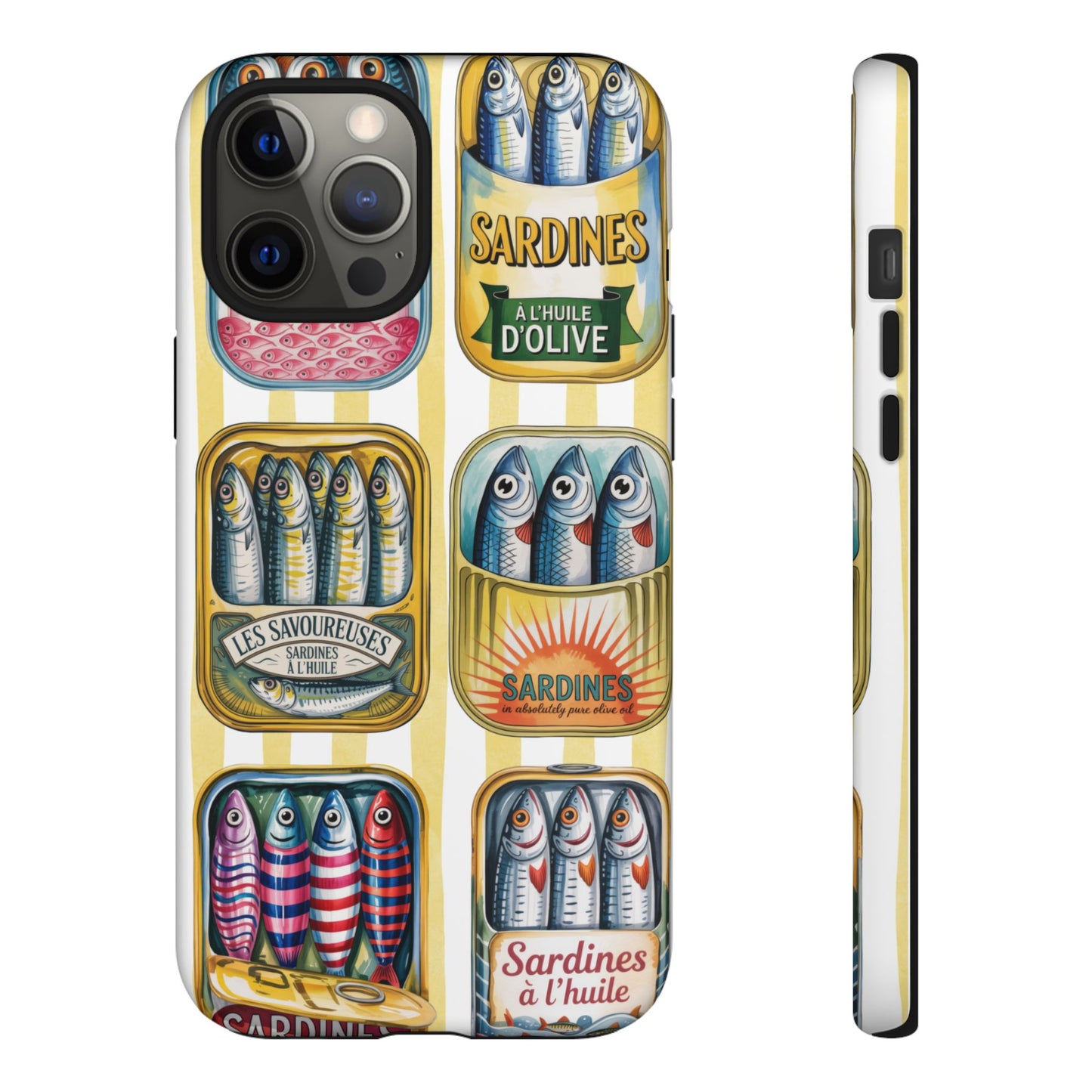 Retro Sardines Phone Case, Tinned Fish Design, Vintage Aesthetic iPhone Samsung Case, Funky Y2K Nautical Accessory, Cute Boho Sea Vibes