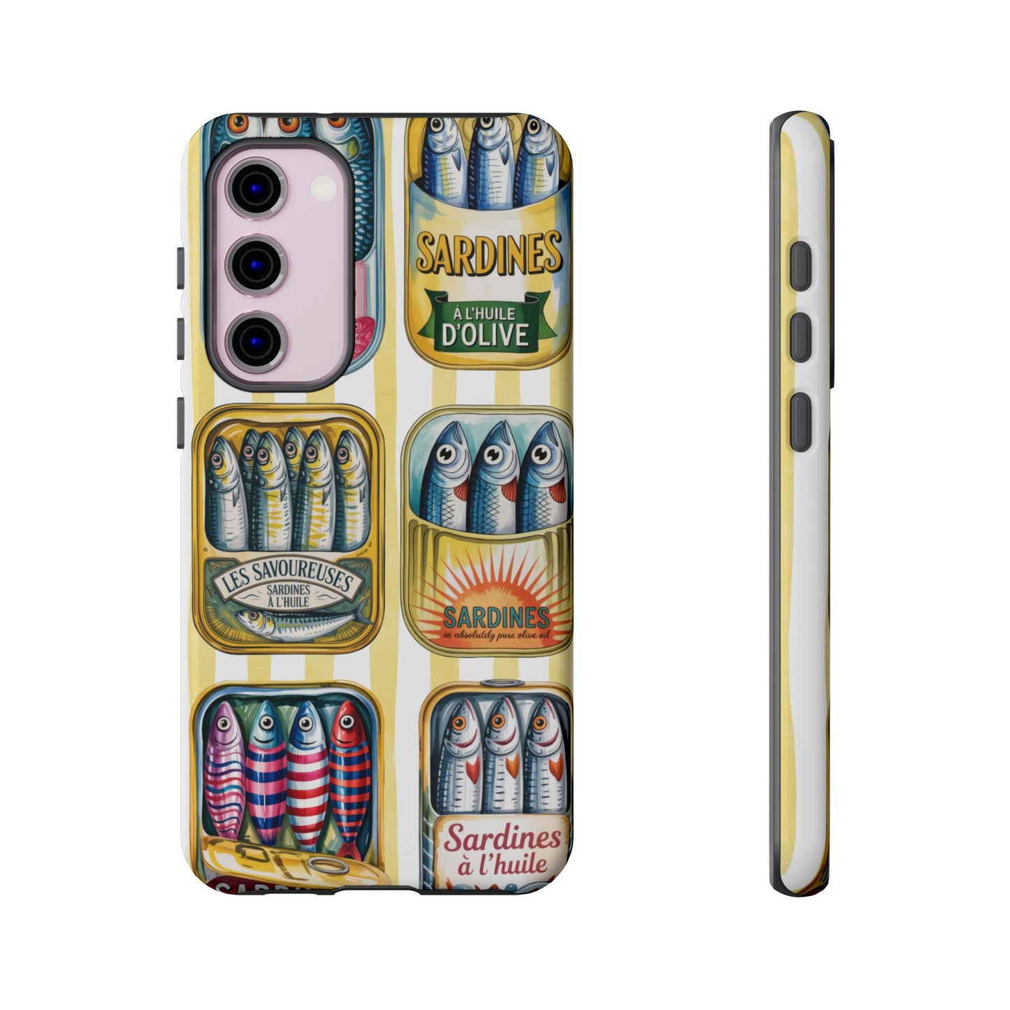 Retro Sardines Phone Case, Tinned Fish Design, Vintage Aesthetic iPhone Samsung Case, Funky Y2K Nautical Accessory, Cute Boho Sea Vibes