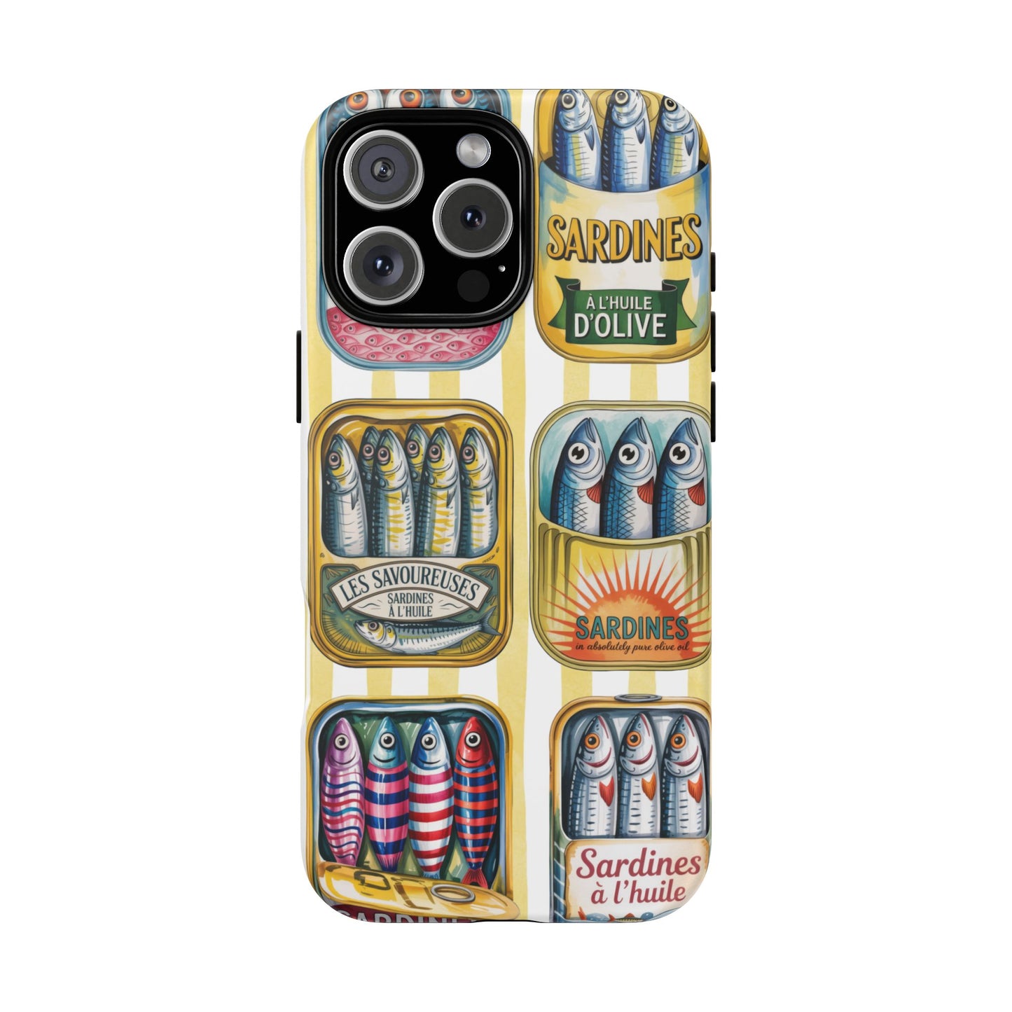 Retro Sardines Phone Case, Tinned Fish Design, Vintage Aesthetic iPhone Samsung Case, Funky Y2K Nautical Accessory, Cute Boho Sea Vibes