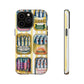 Retro Sardines Phone Case, Tinned Fish Design, Vintage Aesthetic iPhone Samsung Case, Funky Y2K Nautical Accessory, Cute Boho Sea Vibes