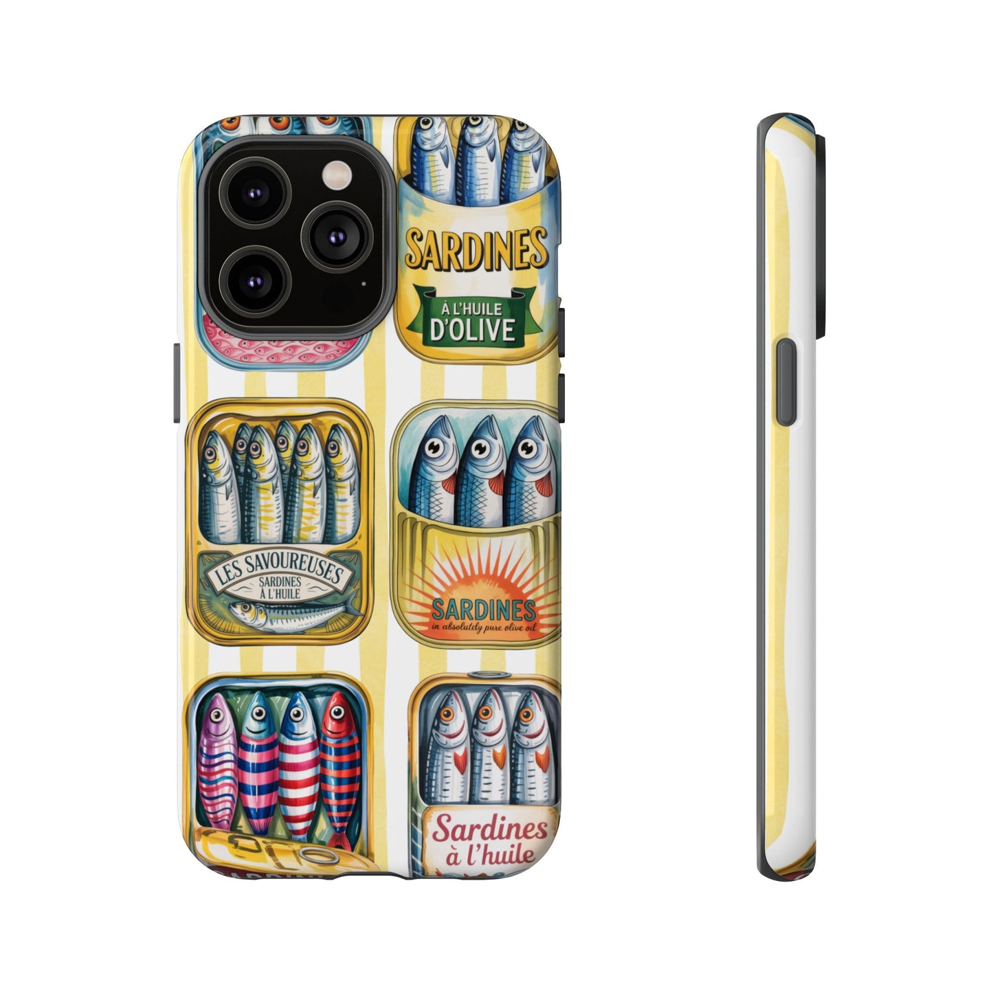 Retro Sardines Phone Case, Tinned Fish Design, Vintage Aesthetic iPhone Samsung Case, Funky Y2K Nautical Accessory, Cute Boho Sea Vibes