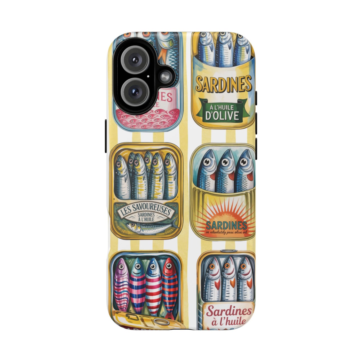 Retro Sardines Phone Case, Tinned Fish Design, Vintage Aesthetic iPhone Samsung Case, Funky Y2K Nautical Accessory, Cute Boho Sea Vibes
