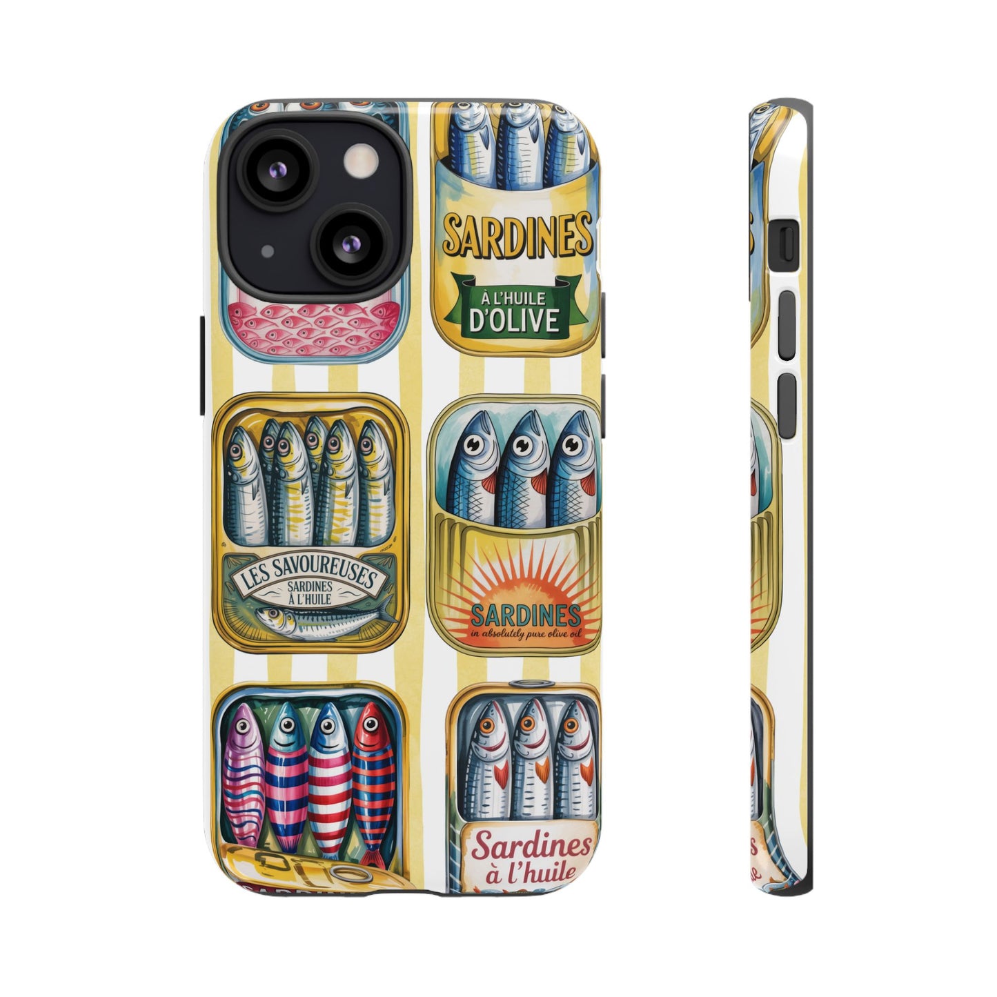 Retro Sardines Phone Case, Tinned Fish Design, Vintage Aesthetic iPhone Samsung Case, Funky Y2K Nautical Accessory, Cute Boho Sea Vibes